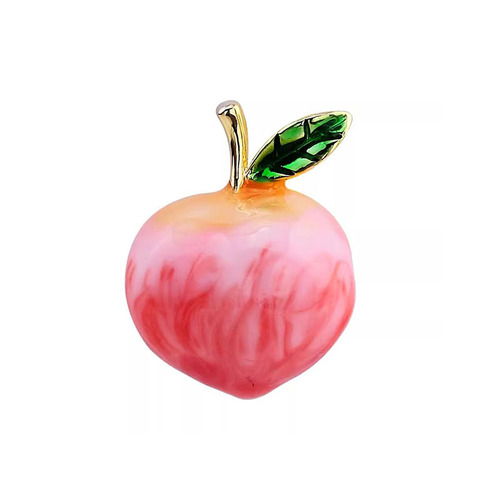 Xiaoxiangfeng peach brooch, high-end women's new cute fruit pin, anti-exposure button collar pin, waist tightening artifact
