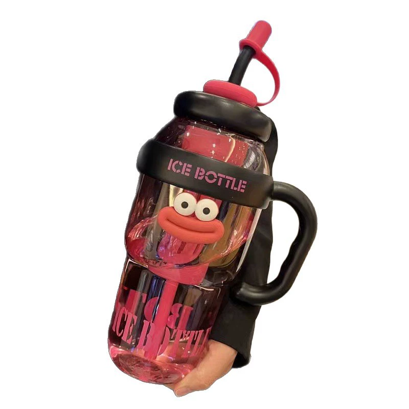 High quality plastic capacious tea cup, handheld sports bottle, creative space glass