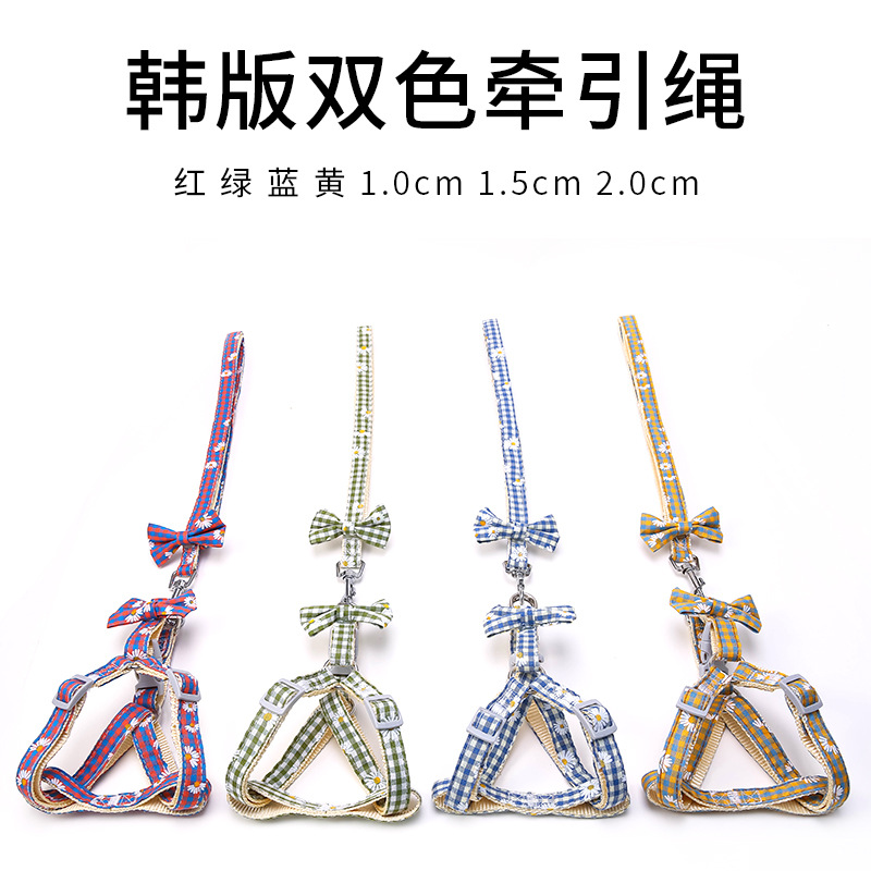 Directo de fábrica nueva correa para mascotas pequeño y mediano perro Plaid pecho espalda gato y perro universal en stock al por mayor