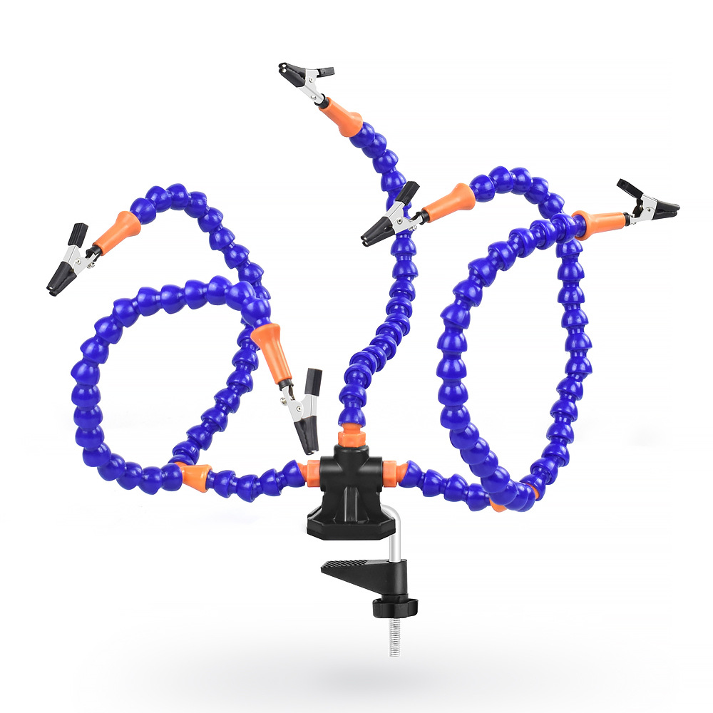 3 veces la interfaz USB lámpara de la lupa clip de escritorio PCB soporte de soldadura brazo auxiliar soldadura herramienta de tercera mano