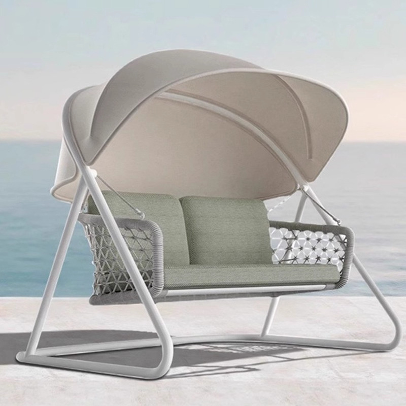 Silla columbrante al aire libre impermeable y protegida contra el sol patio sombra nórdica al aire libre balcón interior silla mecedora muebles residenciales