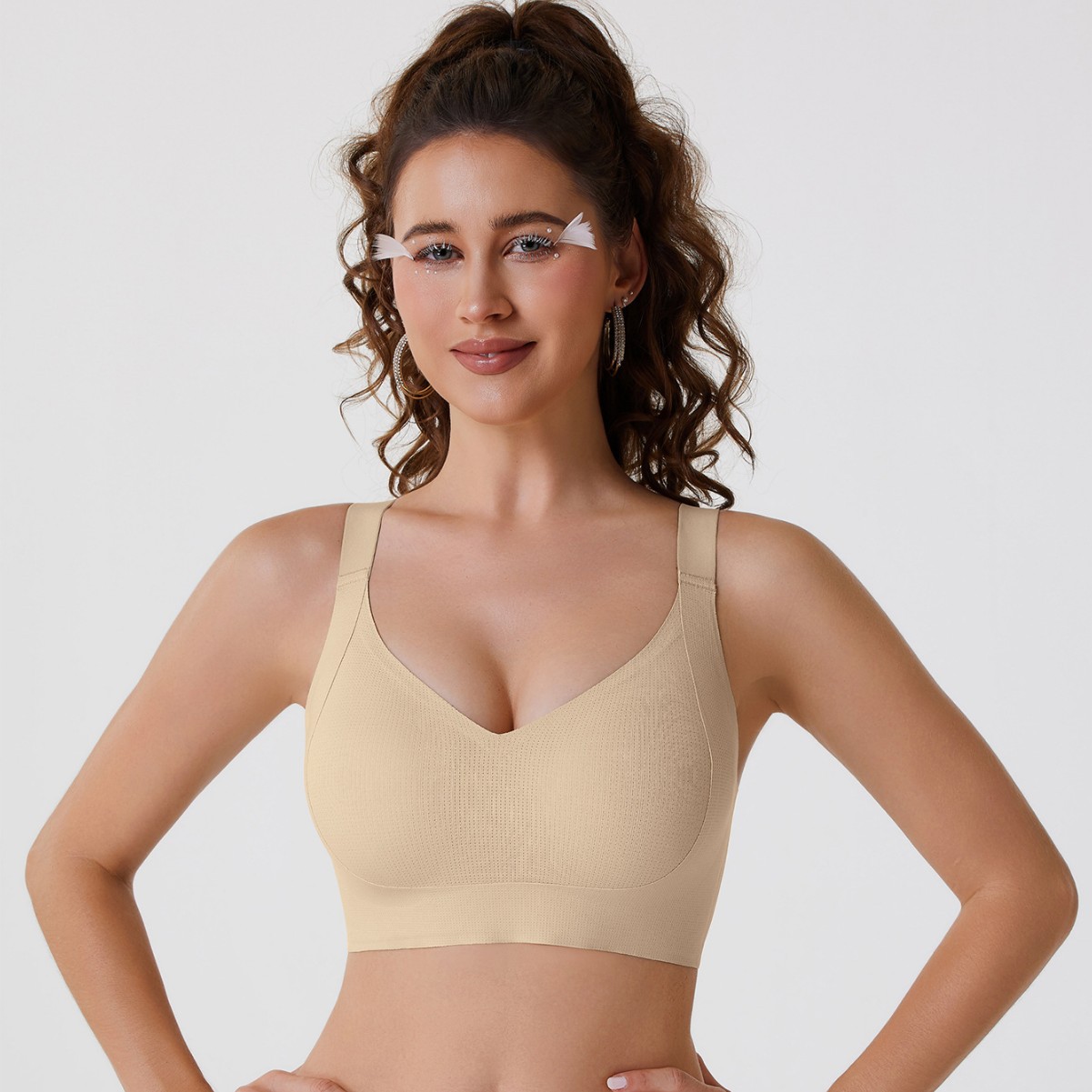 Transfronterizo Amazon tracción sin marca ropa interior mujer se reúne sin anillo de acero barra de jalea de soporte suave anti-prolapso sujetador súper suave