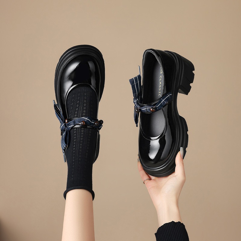 Giày Mary Jane nữ đế dày phong cách Anh Quốc, mũi nhọn, kiểu JK — AW188 màu đen