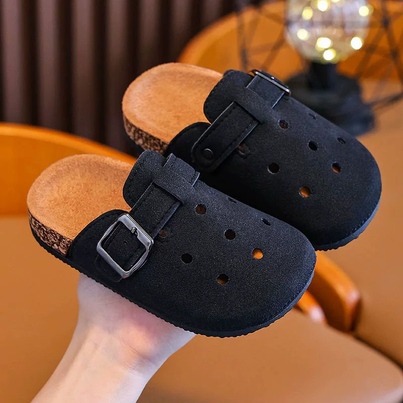 Детские туфли Birkenstock, полутапочки для девочек, которые можно носить на улице, лето 2025, новый стиль, сандалии Birkenstock для мальчиков, мягкая дышащая подошва