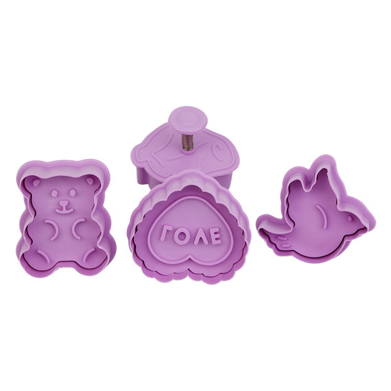 Fábrica 3D Qixi Día de San Valentín oso pájaro amor Rosa tridimensional prensa molde de galletas