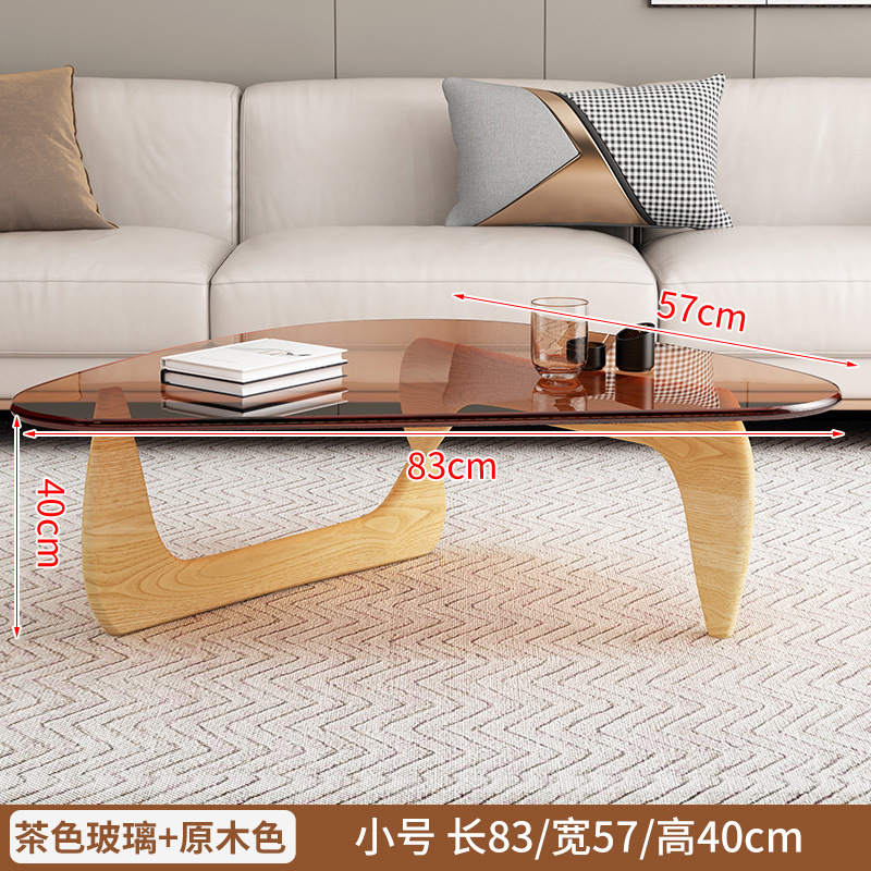 브라운 유리 + 원목 오크 다리