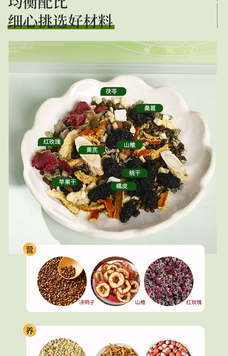 Apple Rose Lotus Leaf Tea He Ye Herbal Blend 300g Cold Brewed Sugar Free Wellness Tea Bags specifications