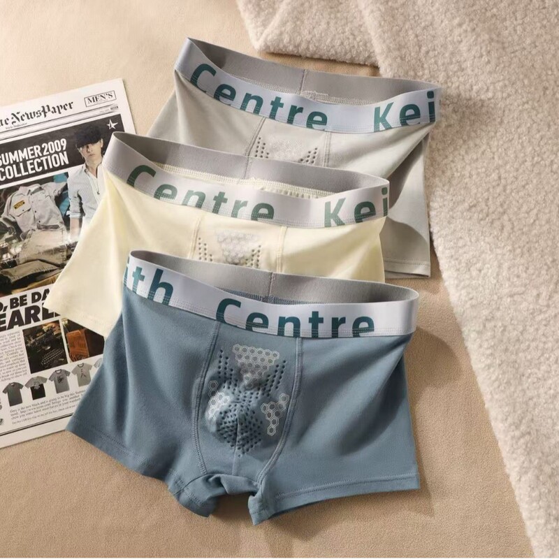 Pure Cotton Men's Underwear, Simple and Comfortable, Men's Mid-Waist, Large Size, Breathable, High-Quality, Fashionable Youth Boxer Shorts