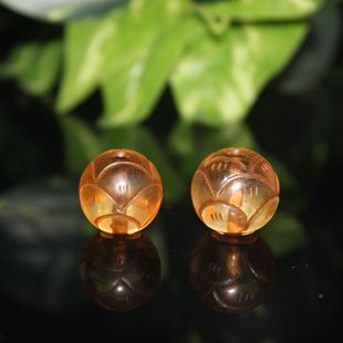 Qing dynasty old glass carving Lotus round beads loose beads old beads ancient beads collection glass loose beads accessories wholesale