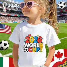 2026 WORLD CUP 世界杯儿童T恤 220克纯棉短袖一件代发60329-17