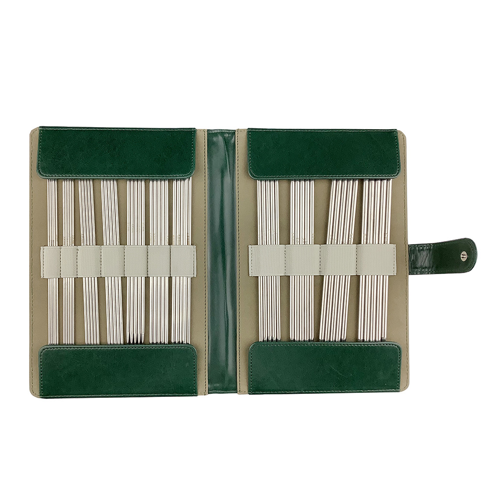 Herramientas de tejer de acero inoxidable de doble punta aguja suéter 20cm largo grabado láser 2,0-6,0mm un conjunto de 11 pares P