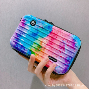 New 7inch Abs Hard Shell Cosmetic Bag Waterproof Toiletry Bag Travel Cosmetics Bag Multi-Functional Crossbody Suitcase Bag Trendy