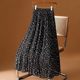 apricot Floral Skirt Women's Spring and Summer 2025 New High Waist Slimming Chiffon Pleated Skirt Large Swing Long Skirt
