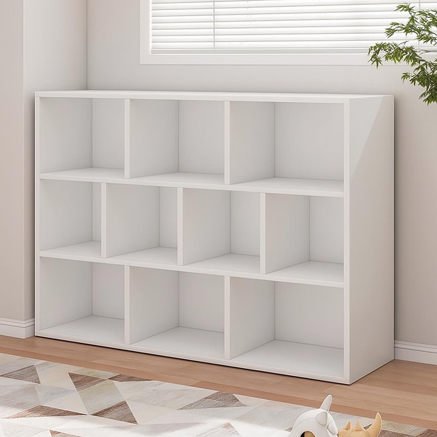 Bookshelf Floor-Standing Storage Rack Living Room Grid Cabinet Household High-End Cabinet Bookcase Storage Cabinet Integrated Wall Display Cabinet