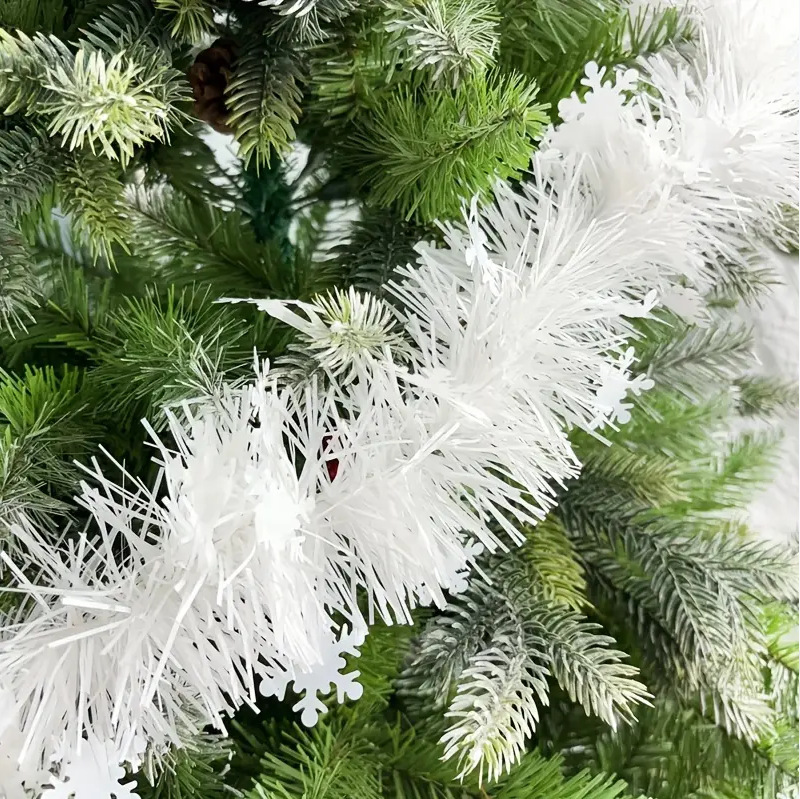 クロスボーダー新しいパーティーリボン装飾クリスマスアレンジメント 2m 暗号化された白い雪片毛クリスマス装飾用品|undefined