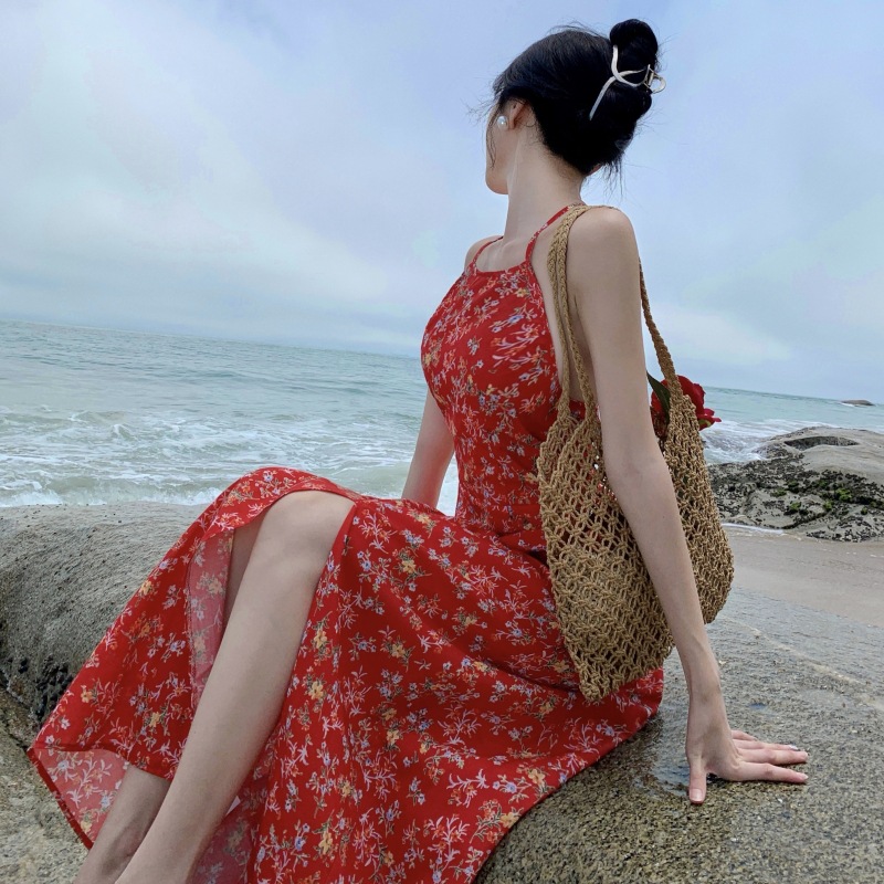 F6896 530K VÁY ĐẦM LIỀN THÂN NỮ SHETDT MÙA HÈ HỌA TIẾT HOA THỜI TRANG NỮ G01 SẢN PHẨM MỚI