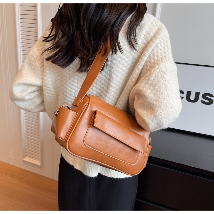 Borsa a tracolla versatile per donna 2023 autunno e inverno nuova borsa a tracolla retrò moda trendy texture di nicchia piccola borsa quadrata_voghion.com