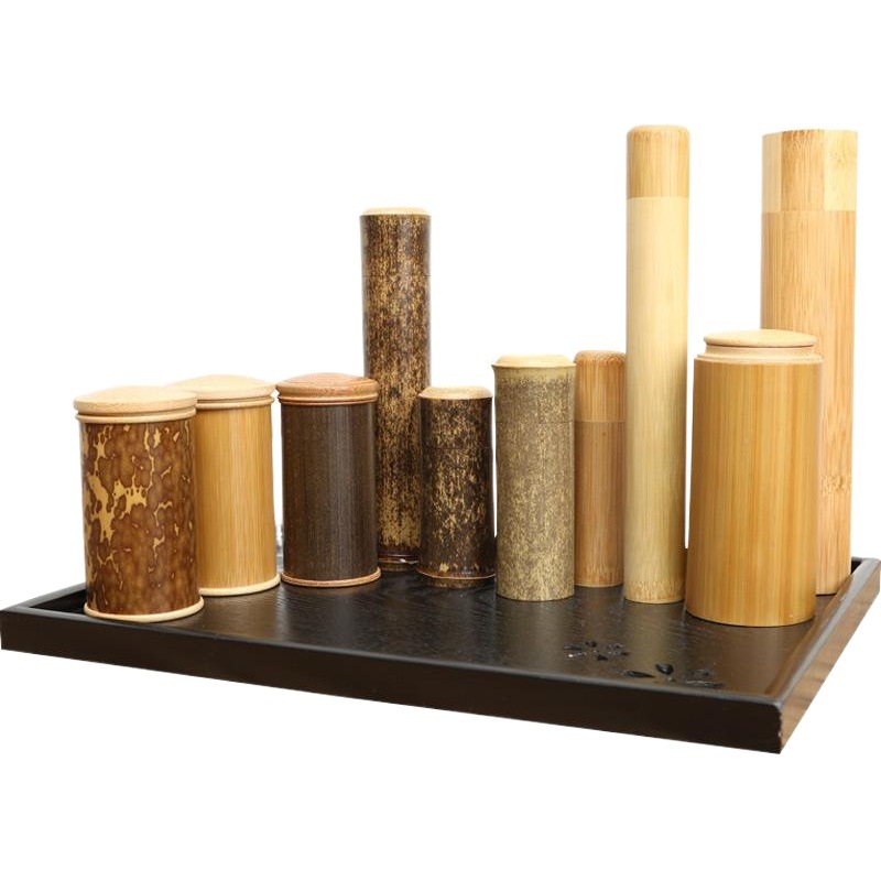 Tetera de bambú tubo de té de bambú tarro de bambú portátil tetera al por mayor lanzamiento ceremonia del té accesorios de almacenamiento productos de bambú