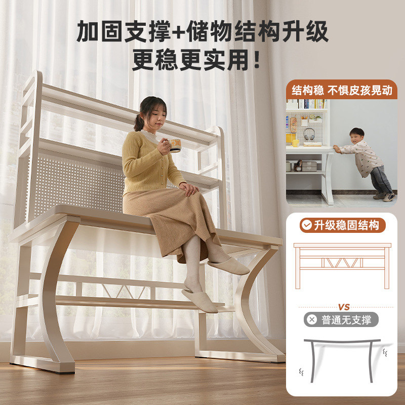 Mesa de escritorio de tablero de agujero, estante de escritorio, mesa de estudio, escritorio de escritorio, dormitorio de estudiantes de secundaria, escritorio de computadora, madera sólida