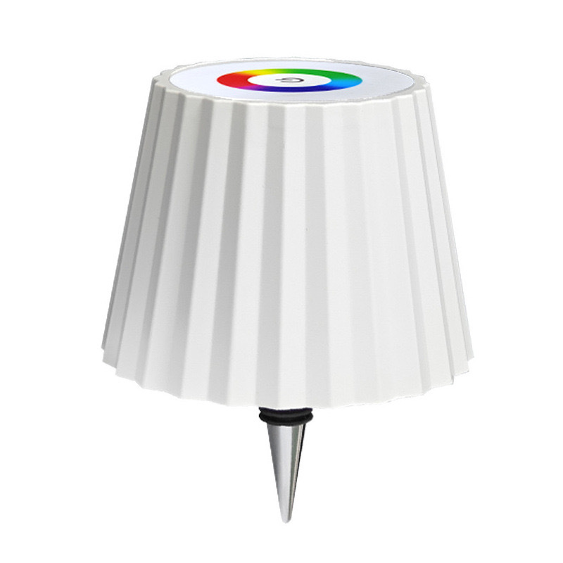 Lámpara de mesa de botella de vino led transfronteriza barra de limpieza RGB decoración de mesa de restaurante con incrustaciones luz de noche luz de barra de vino puntiaguda