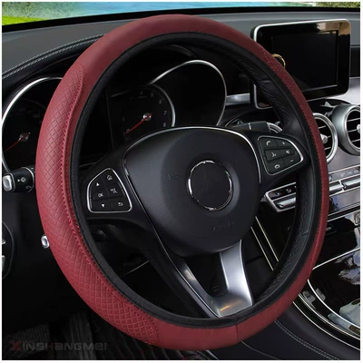 Inner Ring, Wear-Resistant Embossed Steering Wheel – Steering wheel cover - wine-red-38cm