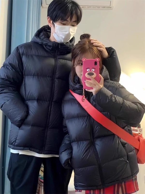 黑色羽绒棉服女冬季2025年新款韩系高级感加厚小个子连帽棉袄外套|undefined