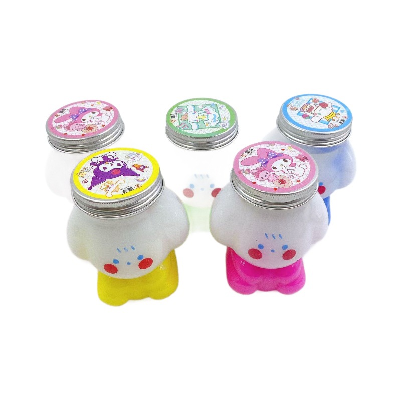 Nuevos dibujos animados abrazar leche goma espumante lindo barro de cristal juguetes de reducción de presión doble color falso acuarela barro al por mayor