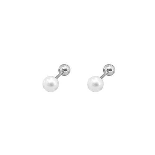 Pearl Spiral Earrings for Women, Ear Hole Earrings, Sleep Safe, No Removal Screws, Small Bone Stud Earrings, Accessories, Wholesale