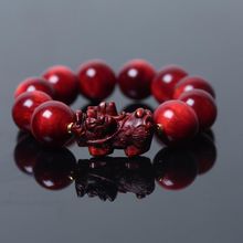 .正宗帝王血龙木配红花梨貔貅款(做生意大哥必备款)手串中国风