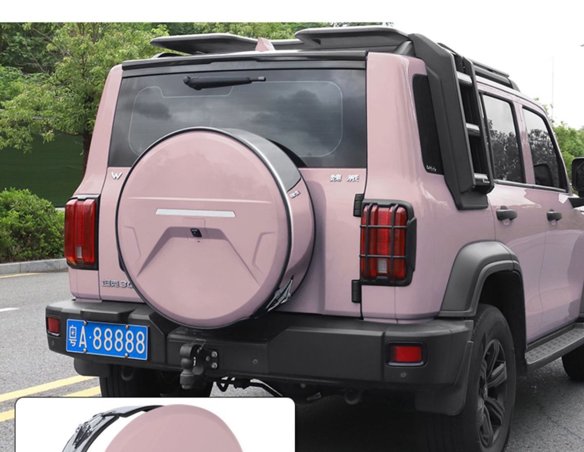 Suitable for tank 300 stainless steel spare tire cover modification city version spare tire shell protective cover for off-road decoration