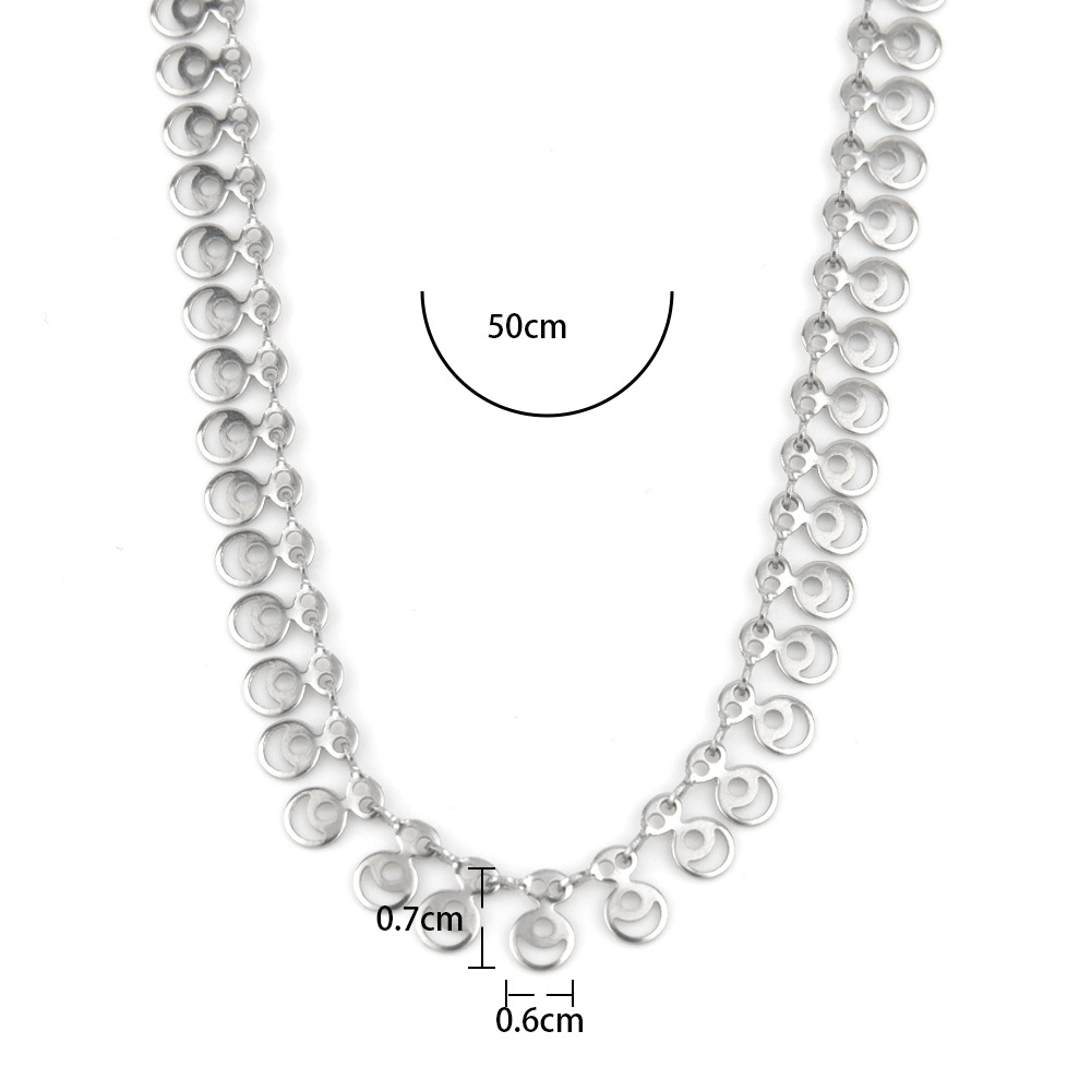 New titanium steel pig nose hollow moon Korean version simple and versatile necklace Instagram style personalized_voghion.com