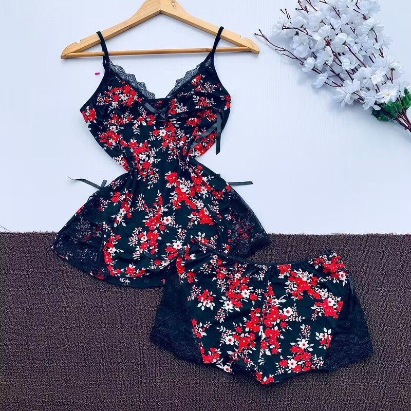 Sexy Lingerie, Popular in Europe and America, Sexy Lace Printed Suspenders, Lace Splicing, Lace Shorts, Women's Home Wear, Two Pieces Sexy Lingerie, Popular in Europe and America, Sexy Lace Printed Suspenders, Lace Splicing, Lace Shorts, Women's Home Wear, Two Pieces
