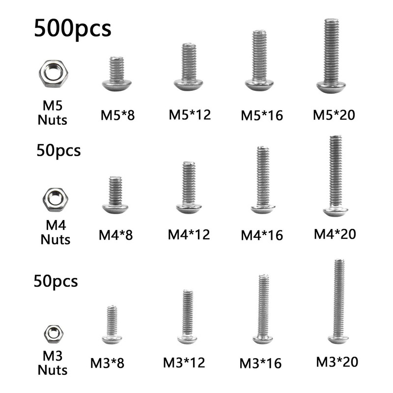 500pcs304 ステンレス鋼カップフラットカップ/カップヘッド六角ネジナットレンチセット M3M4M5 ネジ|undefined