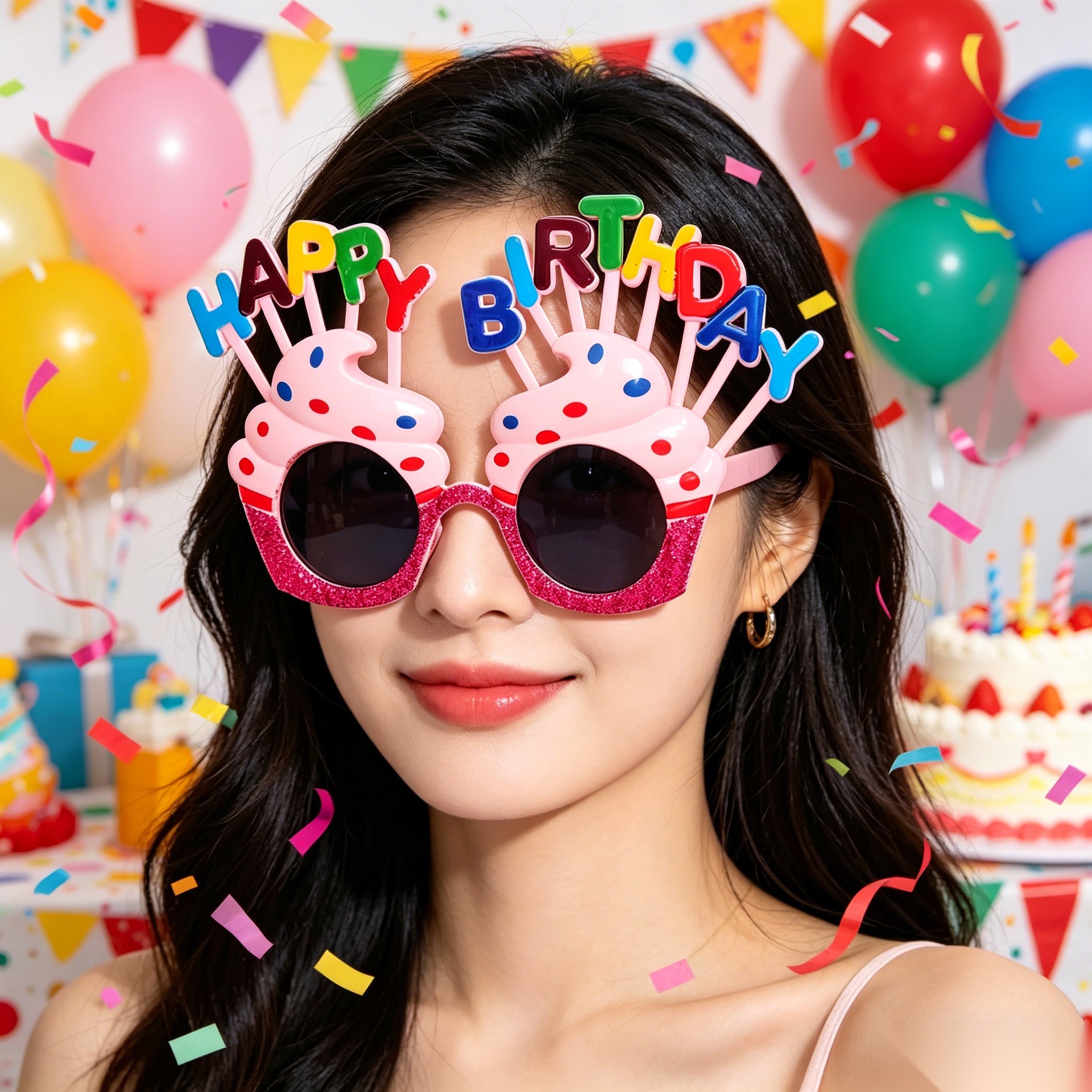 Cumpleaños temático fiesta gafas extrañas feliz cumpleaños pastel vela gafas de diseño de cumpleaños accesorios de fotos