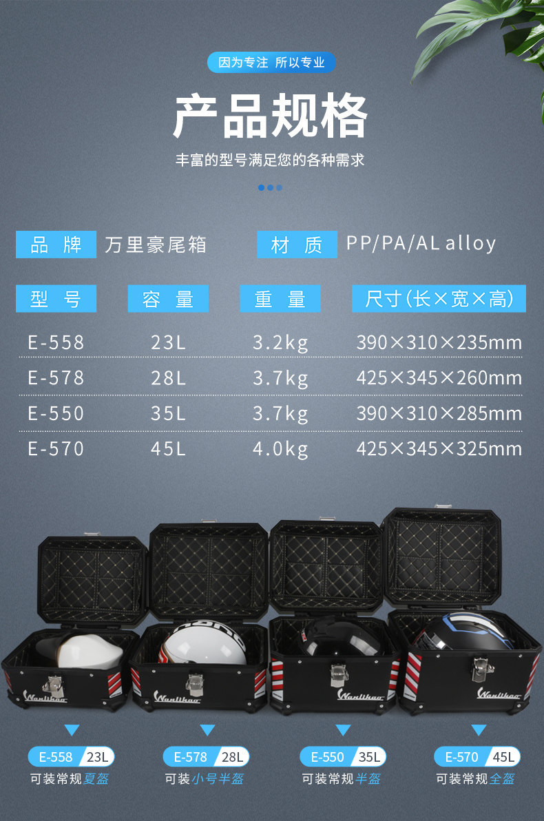 Wanlihao Plastic Large-Capacity Motorcycle Tail Box, Electric Vehicle Trunk, Universal Storage for Electric Bicycles