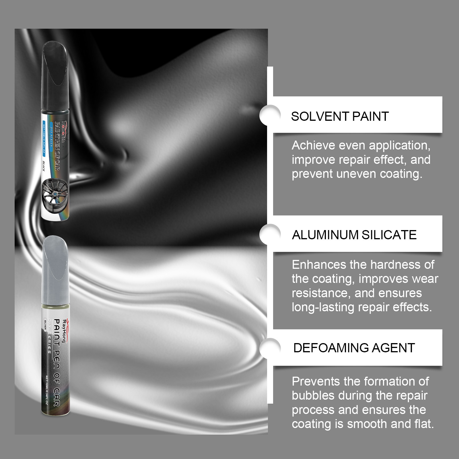 Rayhong car wheel scratch repair pen, car wheel scratch repair, scratch filler, polishing agent, and scratch coating