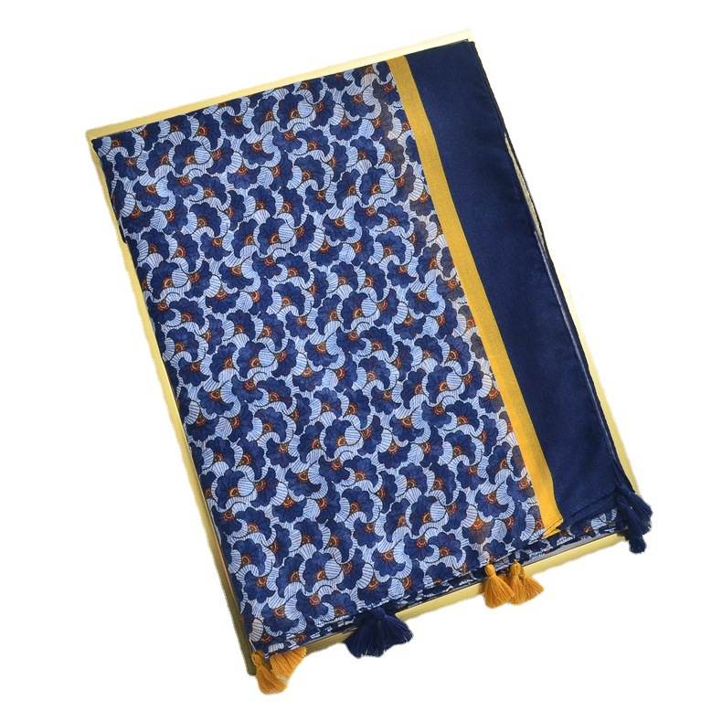 2021 verano nuevo algodón y lino Toalla de playa hoja de impresión viajes vacaciones protección solar bufanda hembra cáñamo aire acondicionado chal