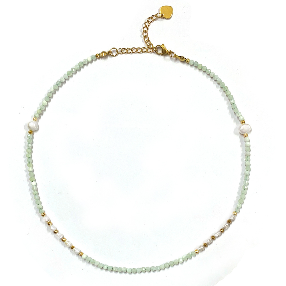 40g Weight Beads Pendant Material Necklace Classification Titanium Steel Chain Material 1 Piece Quantity Holiday, Daily Occasion natural stone, Freshwater Pearl, Titanium Steel Material Geometric Pattern Women's Gender Irregular, Chain Design Simple Style Style Simple Style Geometric Natural Stone Freshwater Pearl Titanium Steel Necklace In Bulk 12