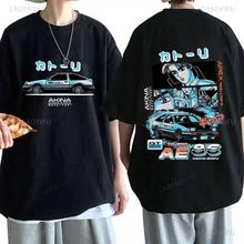 Anime Drift AE86 Initial D Double Sided T Shirt Cotton Short