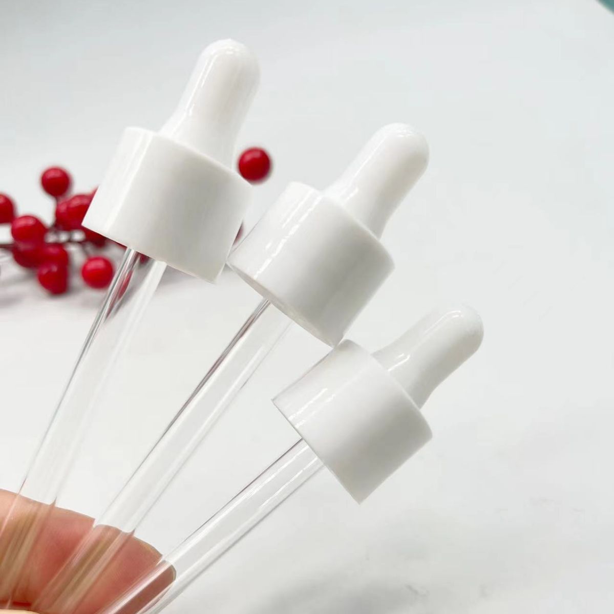 18牙高口矮口光面滴管盖塑料中圈玻璃滴管波士顿盖白色黑色塑料盖