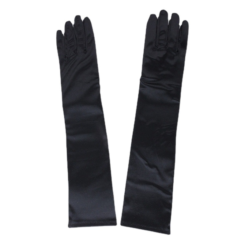 45cm guantes planos de satén guantes de rendimiento de etapa guantes de etiqueta de vestido formal guantes de boda accesorios guantes