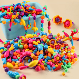 Children's changeable pop beads diy handmade cordless beads girls' educational toys hand necklace ring