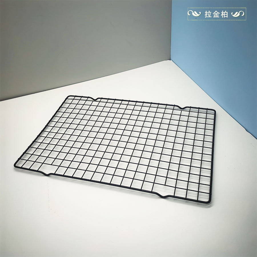 Rejilla de enfriamiento para pasteles de gasa negra, accesorios de repostería, rejilla rectangular para secar galletas y pan image 8