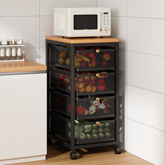 廚房置物架菜籃子蔬菜水果調味料收納多層抽屜式落地夾縫儲物架子