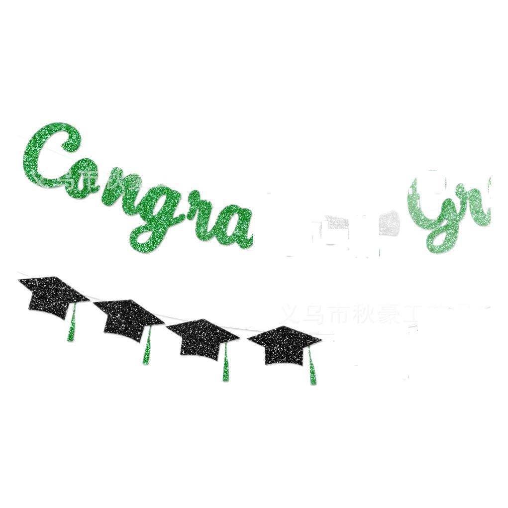 Bandera de graduación 2024 Bandera de graduación cebolla verde decoración de la ceremonia de graduación