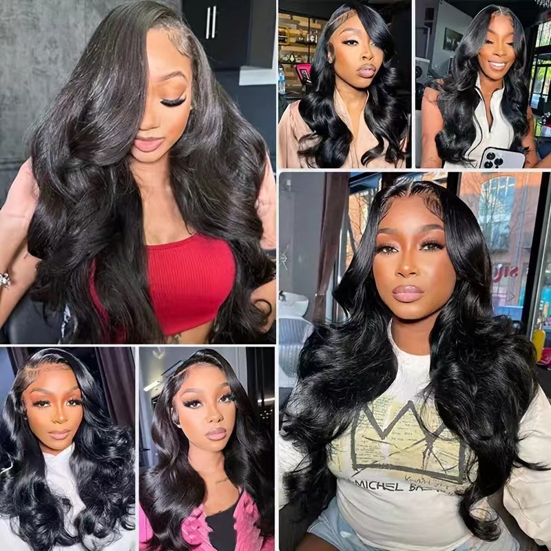 13*4Front lace wig 中分长卷大波浪假发 前蕾丝化纤全头套|undefined