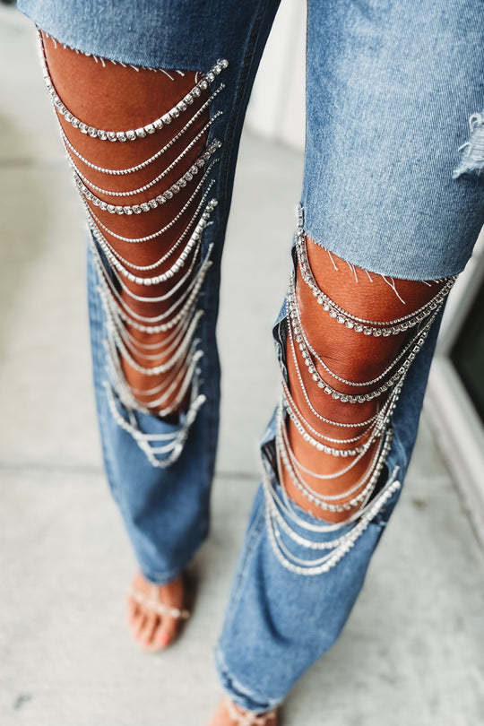Women's Daily Street Streetwear Solid Color Full Length Ripped Jeans Straight Pants display picture 11
