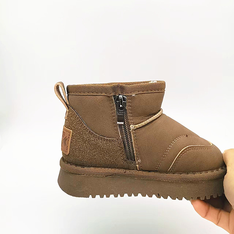 27-31 37 - 37 yardas botas de algodón de invierno de lana, botas de nieve para niños y niñas, zapatos de algodón para niños