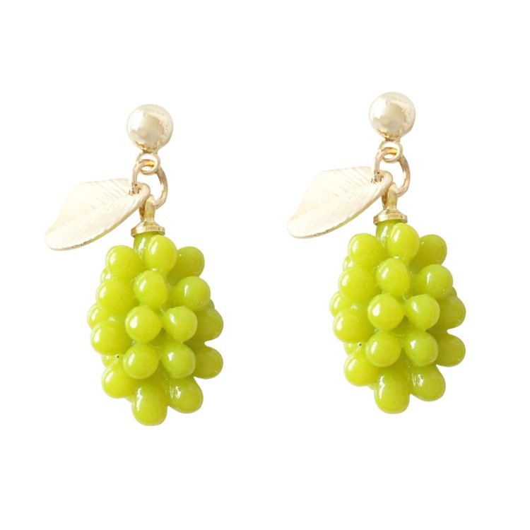 Lindos Aretes De Fruta De Uva Verde display picture 7