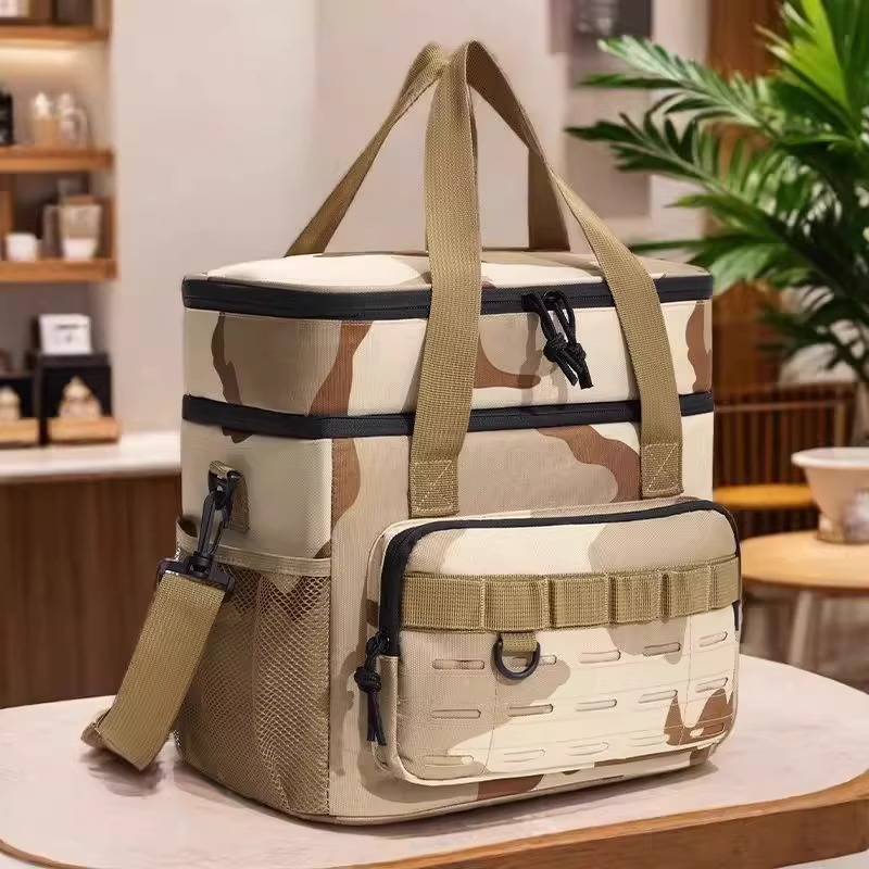 Bolsa de aislamiento de camuflaje de comercio exterior bolsa de picnic transfronteriza más gruesa bolsa de aislamiento portátil de gran capacidad de camping paquete de hielo de picnic
